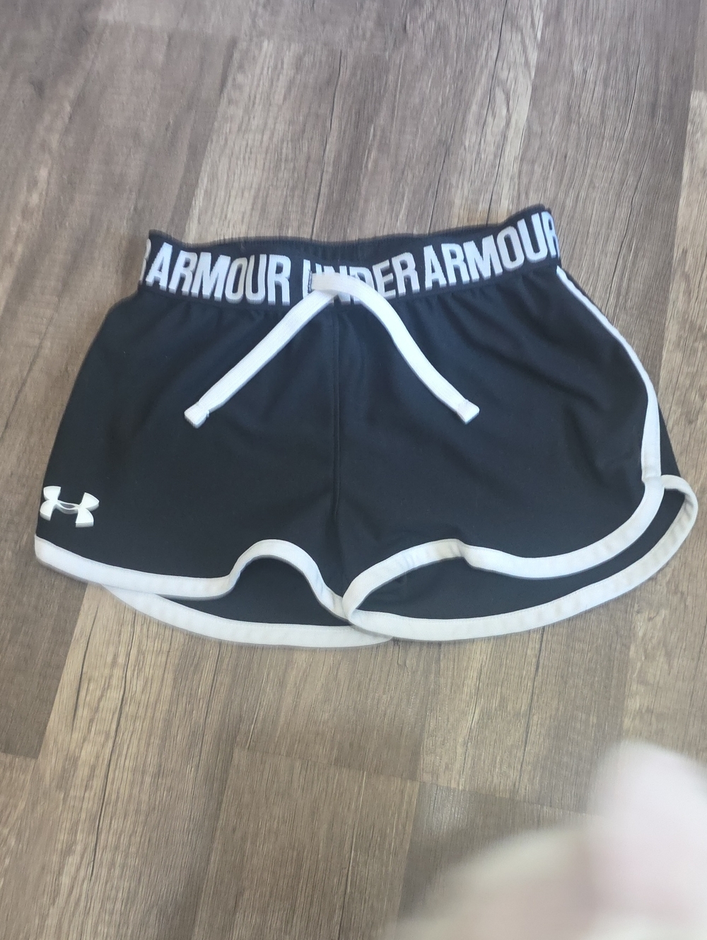 Under Armour Black Women's Athletic Shorts with White Trim